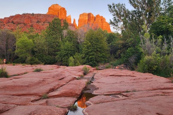 Photo of a Cathedral Rock in Sedona, Arizona, at sunset